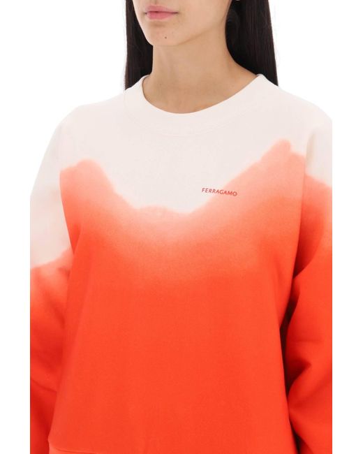 Ferragamo Orange Dip-Dye Effect Sweatshirt