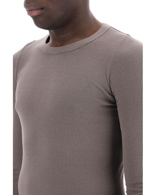 Rick Owens Gray Long-sleeved T-shirt for men