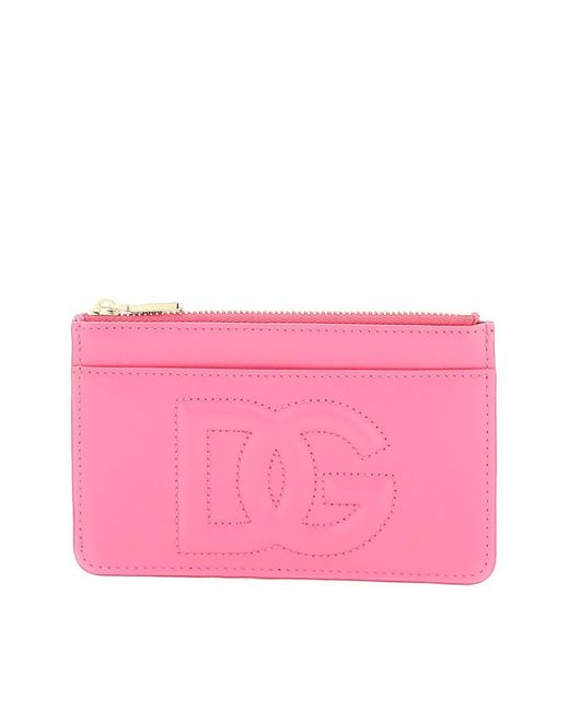 Dolce & Gabbana Pink Logoed Card Holder