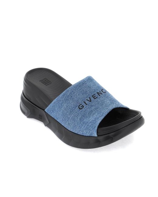 Givenchy Blue Marshmallow Wedge Sandals With Platform
