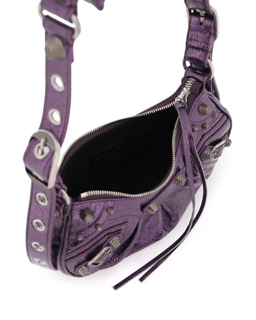 Balenciaga Purple Le Cagole Xs Leather Shoulder Bag
