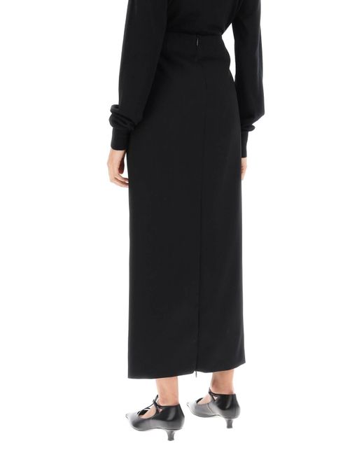 The Row Black Long Column Skirt