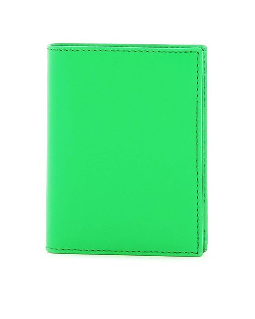 Comme des Garçons Green Leather Small Bi-fold Wallet for men