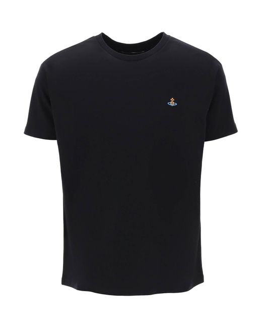 Vivienne Westwood Black Spray Orb Classic T-shirt for men