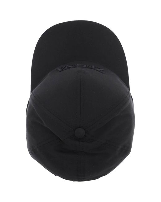 Zegna Black Baseball Cap With Logo Embroidery for men