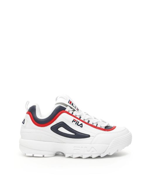 fila disruptor white and red