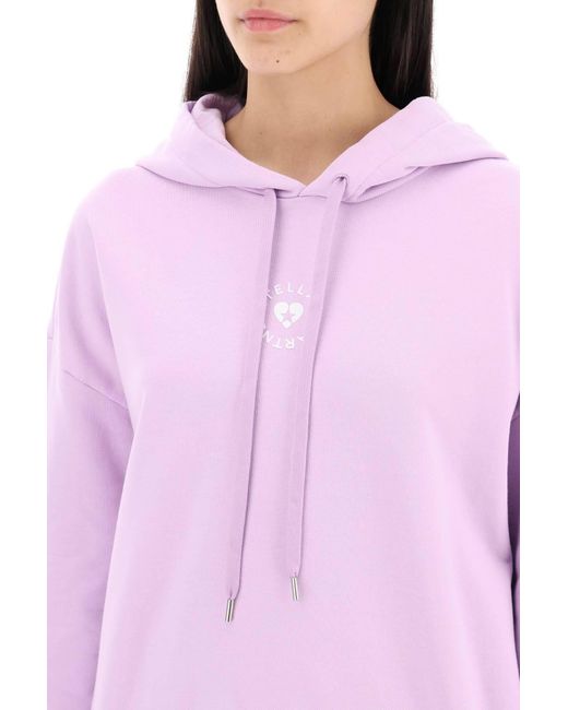 Stella McCartney Purple Iconic Mini Heart Hooded Sweatshirt