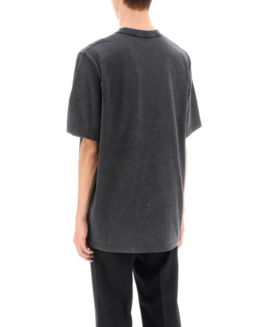 Fendi Black Washed Jersey T-Shirt for men