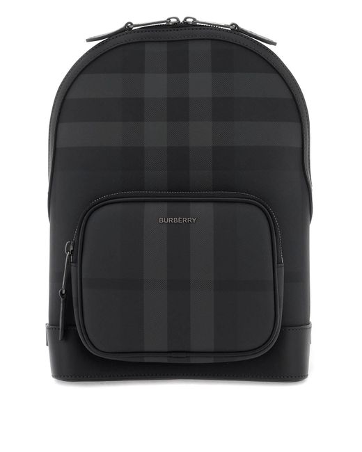 Burberry Black One-shoulder Backpack Check for men