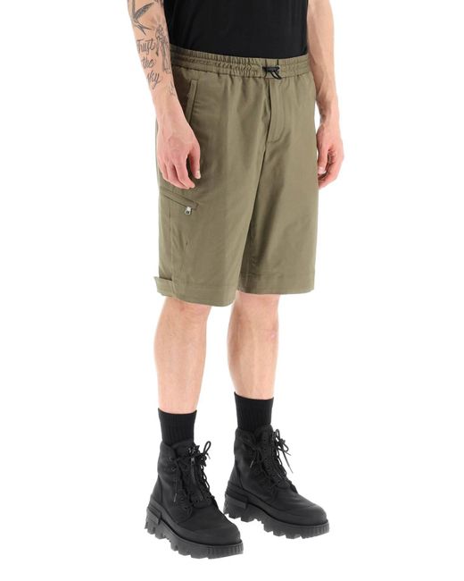 Moncler Green Basic Shorts With Hook-and-loop Closure for men