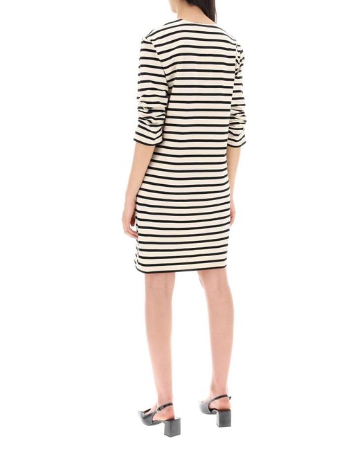 Tory Burch Black "Striped Cotton Dress With Eight