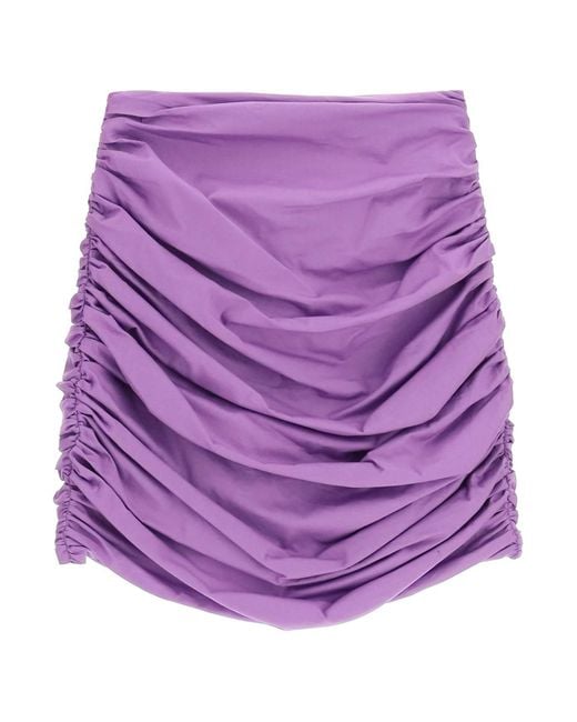 GIUSEPPE DI MORABITO Purple Draped Cotton Mini Skirt