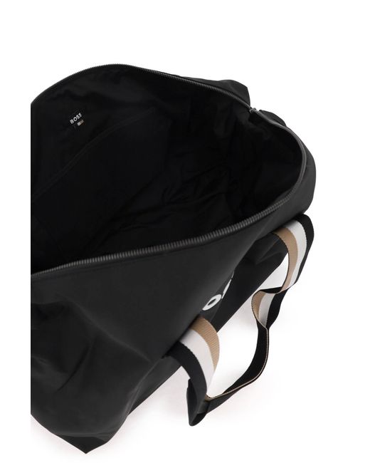 BOSS Rubberized Logo Duffle Bag in Black for Men Lyst UK