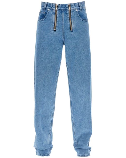 GmbH Blue 'cyrus' Wide Leg Jeans With Double Zippers for men