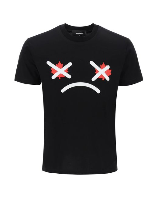 DSquared² Black Cool Fit Printed T-Shirt for men
