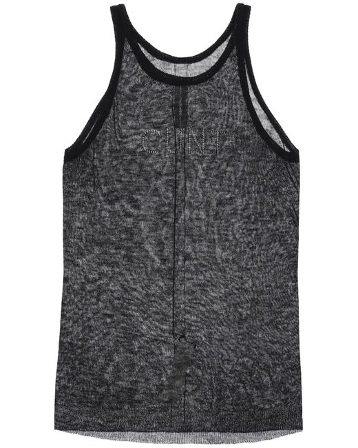 Rick Owens Black "Knitted Tank Top With Perforated for men
