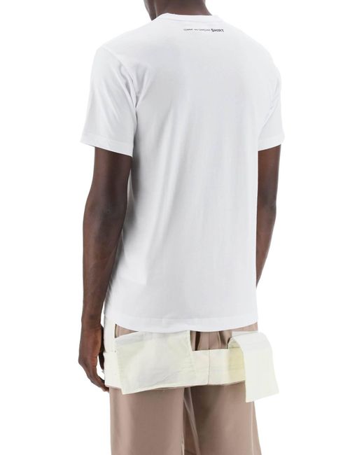 Comme des Garçons White Comme Des Garcons Shirt Logo Print T-Shirt for men