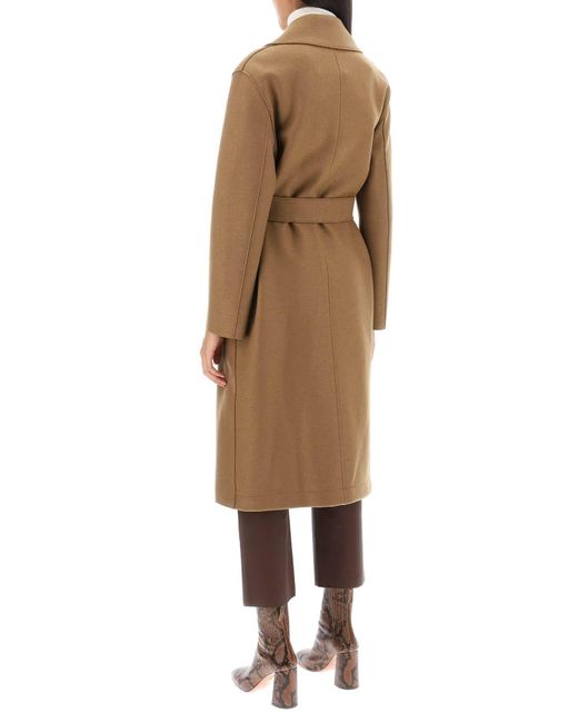 Harris Wharf London Brown Long Robe Coat
