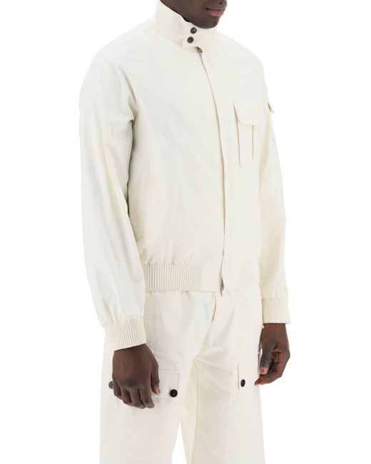 Ferragamo White Linen Coated Blouson for men