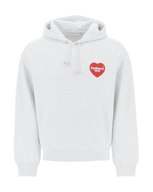 Carhartt WIP White Hooded Heart Sweatshirt for men
