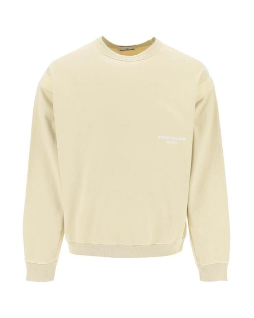 Stone Island Natural Marina 'Old' Treatment Crew for men