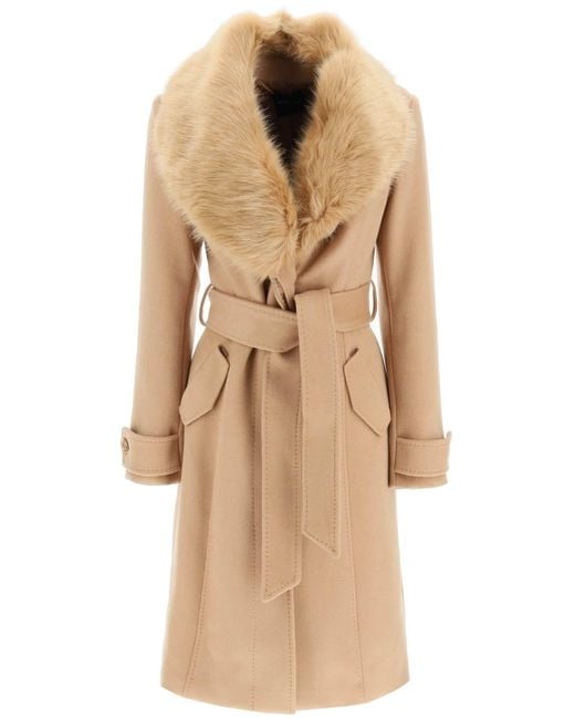 MARCIANO BY GUESS Natural 'romina' Coat With Detachable Collar