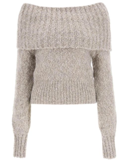 Paloma Wool Natural 'carlota' Cropped Alpaca Blend Sweater