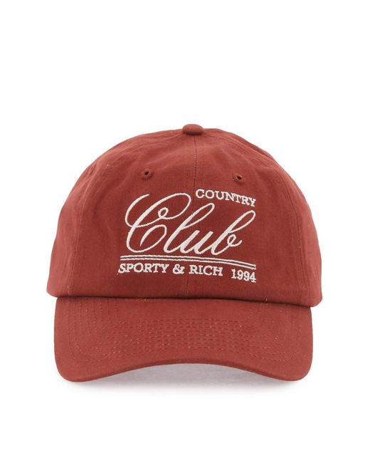 Sporty & Rich Embroidered Logo Baseball Cap