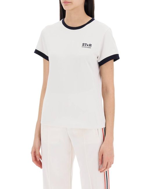 Golden Goose Deluxe Brand White Contrast Trimmed T Shirt