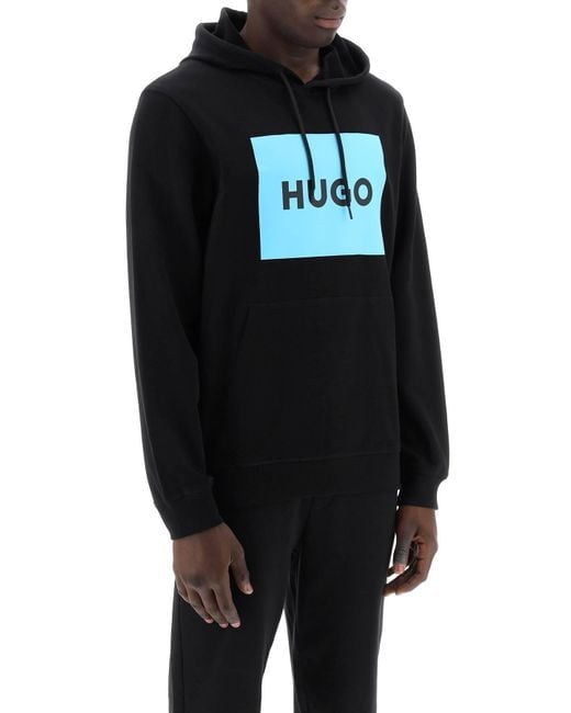 Felpa Duratschi Con Box Logo di HUGO in Black da Uomo