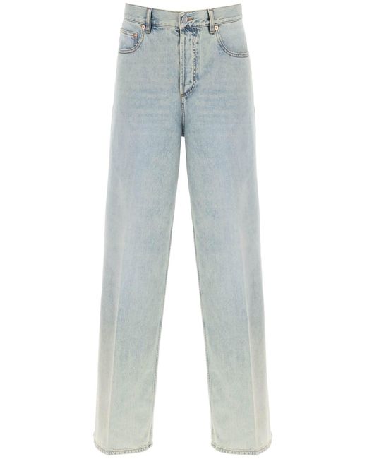 Valentino Garavani Oversized Jeans With V Detail in Blue for Men