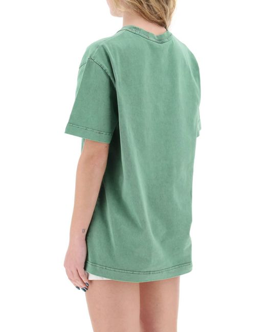 Alexander Wang Green "Raised Logo T-Shirt With Emb