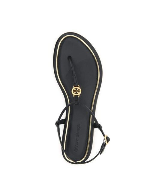 Tory Burch Emmy Leather Thong Sandals in Nero (Black) - Save 47% - Lyst
