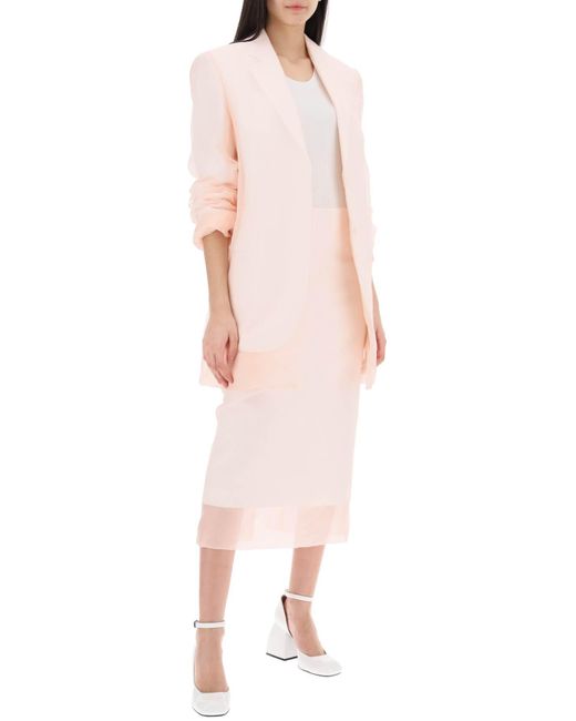 Sportmax Pink Acacia Blazer With Double Layer Of Organ