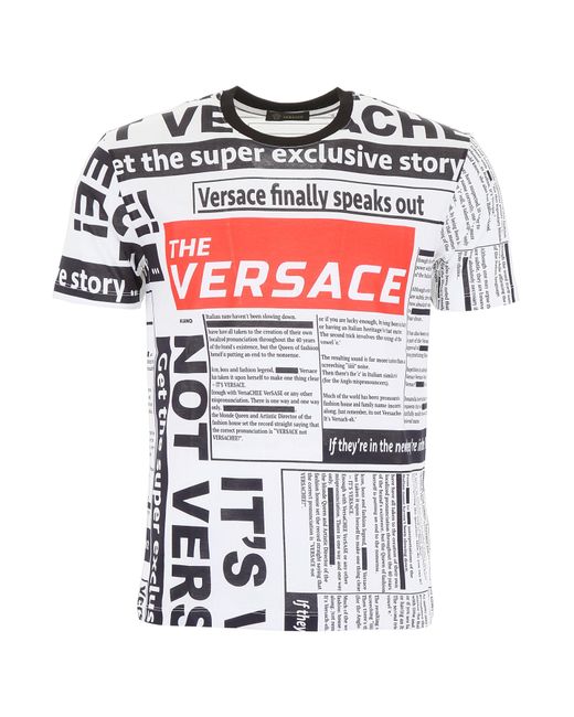 Versace Red Newspaper T-shirt for men