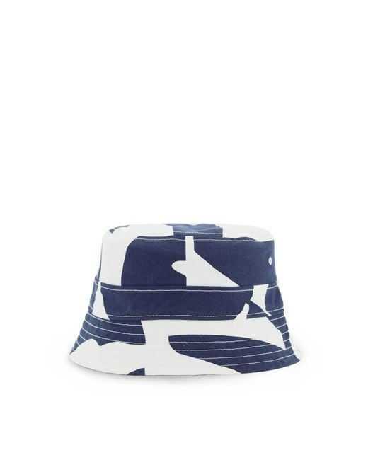 Lacoste Blue Printed-cotton Bucket Hat for men