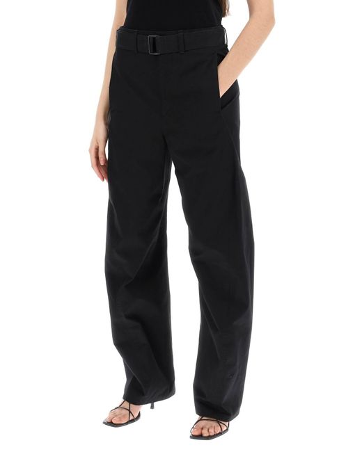 Lemaire Black Twisted Cotton Twill Pants