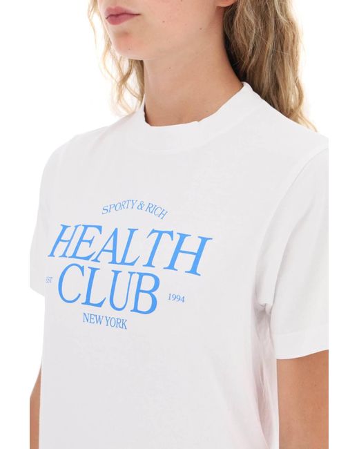 T Shirt 'Sr Health Club' di Sporty & Rich in White