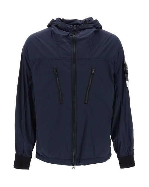 Stone Island Blue Skin Touch Nylon-Tc Packable Jacket for men