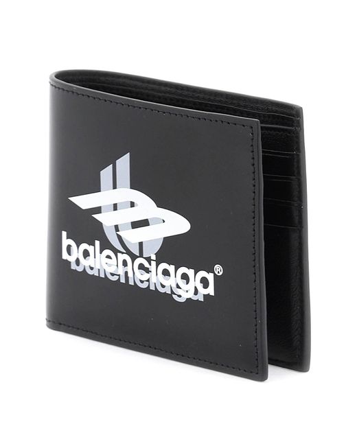 Portafoglio Bifold Con Logo Layered Sports di Balenciaga in Black