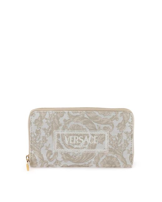 Versace Gray Barocco Long Wallet