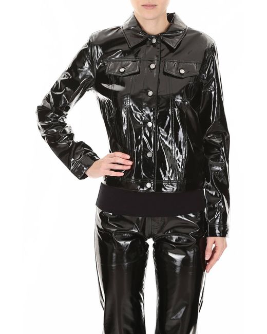Calvin Klein Vinyl Jacket in Black | Lyst