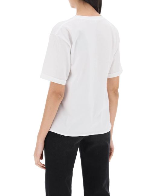 T-Shirt Stampa Logo di Saint Laurent in White