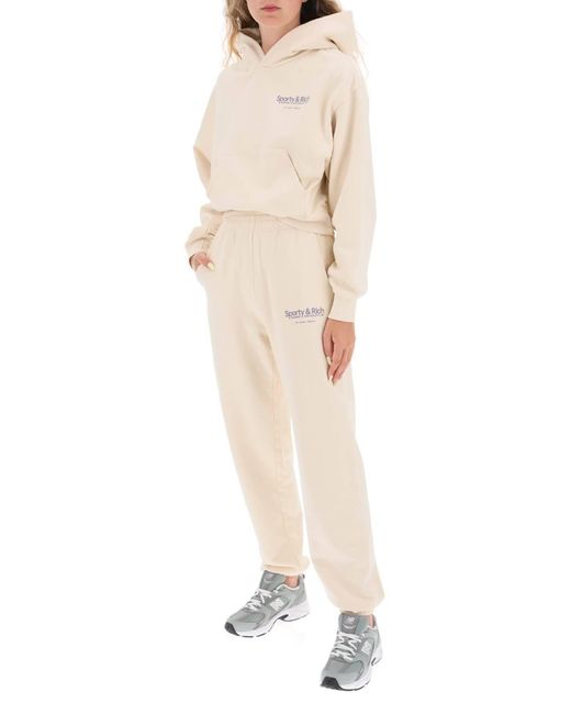 Sporty & Rich Natural 'Running And Health Club' Sweatpants