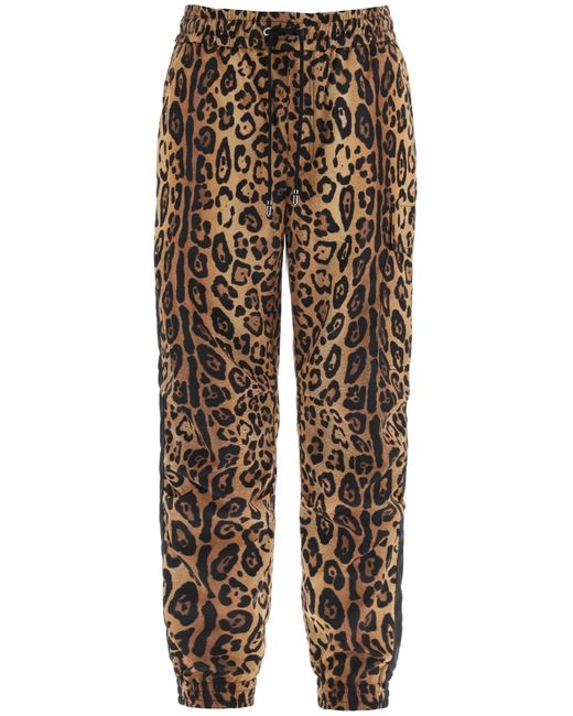 Dolce & Gabbana Natural Leopard Print Nylon Jogger Pants For for men