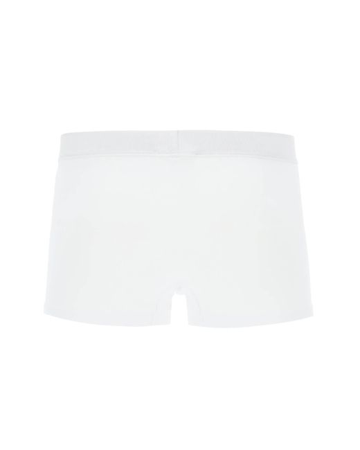 Versace White Intimate Boxer Shorts With Logo Band for men