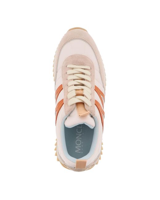 Moncler Pink Basic Pacey Sneakers In Nylon And Suede Leather.