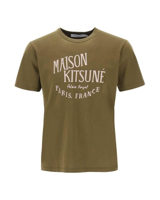 T Shirt Stampa 'Palais Royal' di Maison Kitsuné in Green da Uomo