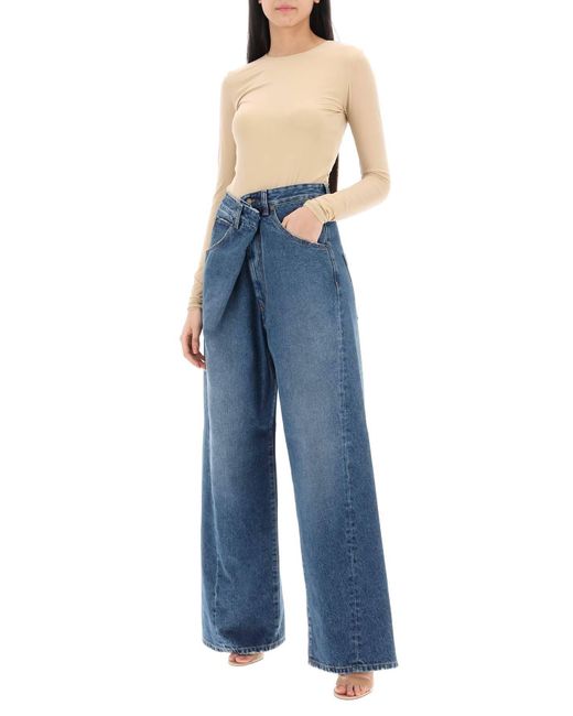 DARKPARK Blue 'Ines' Baggy Jeans With Folded Waistband