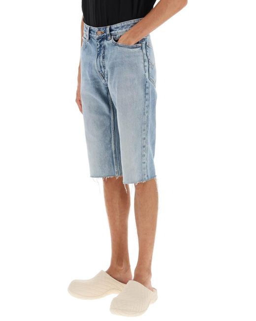 Balenciaga Blue Slim Fit Denim Shorts for men